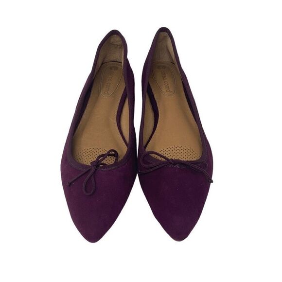 Corso Como 7 Eggplant Purple Suede Recital Ballet Flats Suede Pointed Toe - Picture 6 of 11